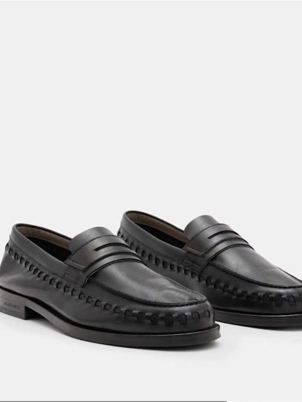 All Saints Womens Sammy Leather Loafers Size 9 (40) NEW